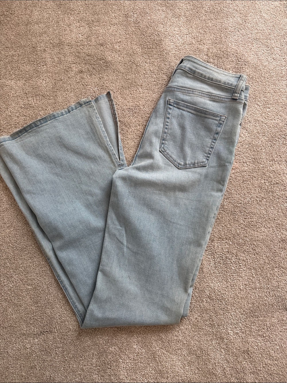 Just Black Light Gray Wide-Leg Flare Jeans